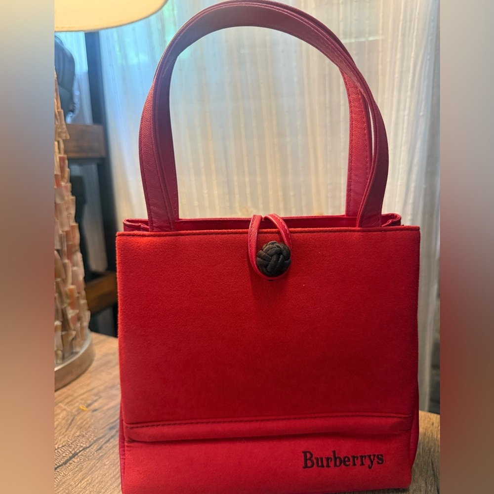 Burberrys Vibrant and Vintage Red Tote Bag